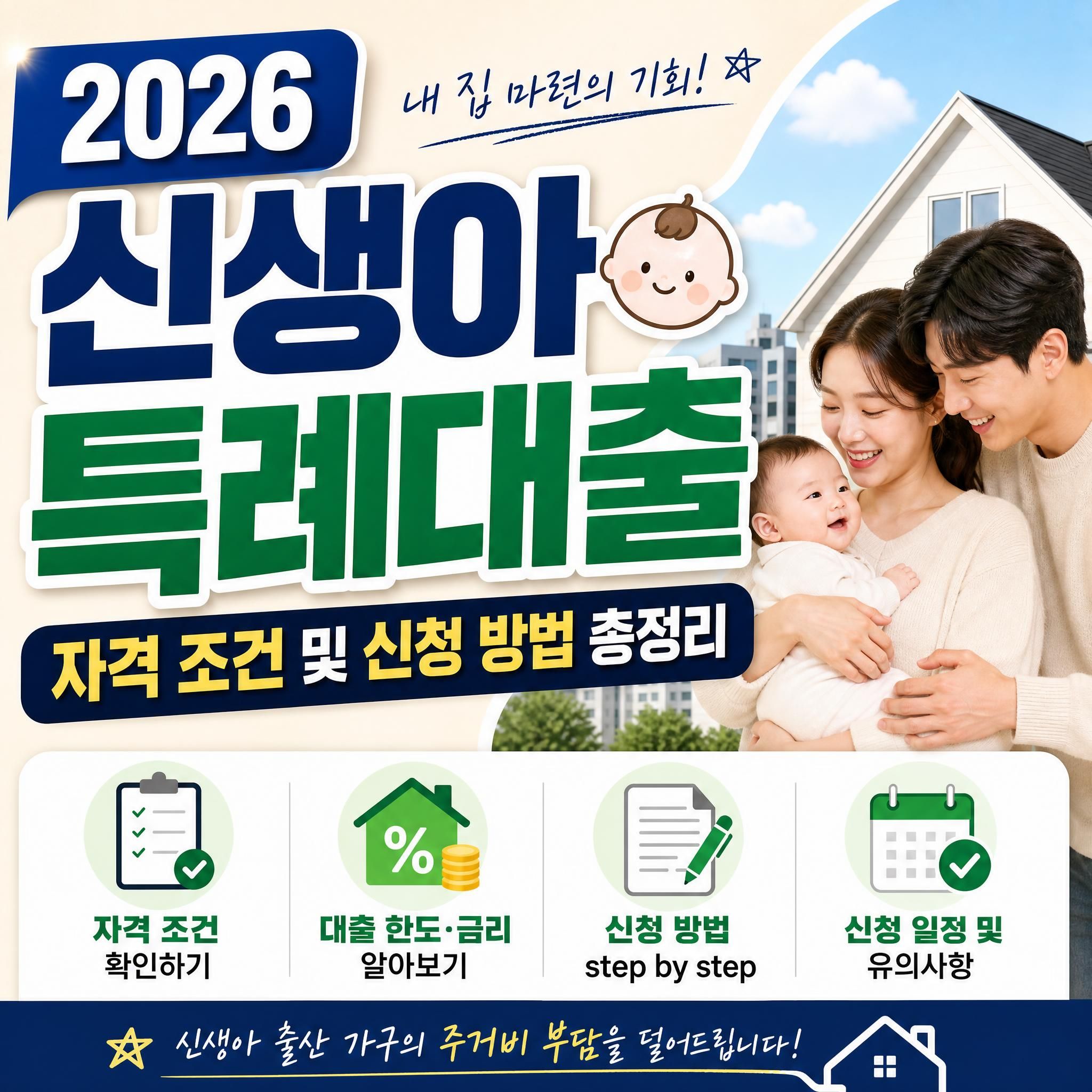 2026년 신생아 특례대출 자격 조건 및 신청 방법 1%대 초저금리 내 집 마련 총정리 블로그 포스팅 대표 썸네일 이미지
