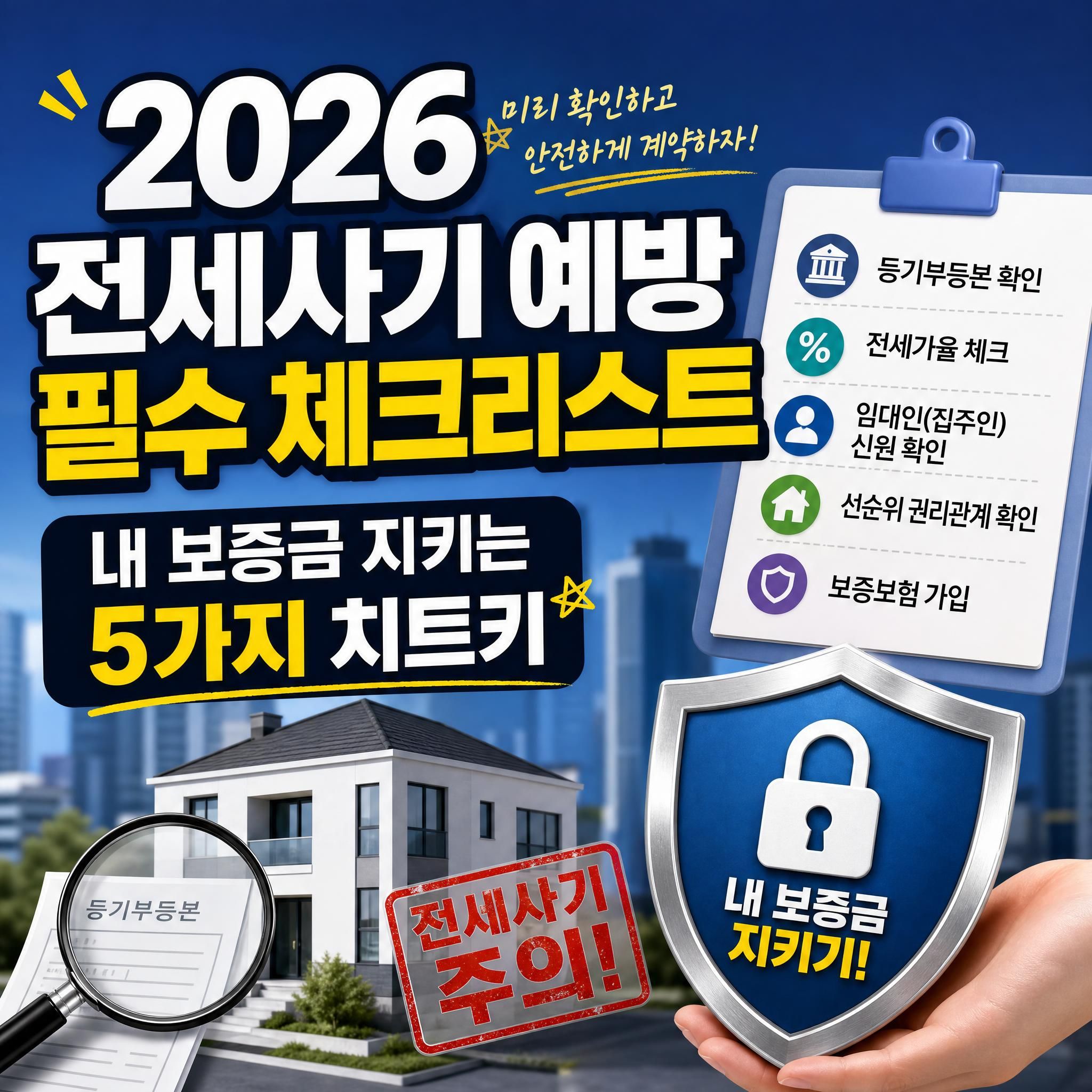 2026 전세사기 예방 필수 체크리스트 5가지 치트키 그래픽 이미지